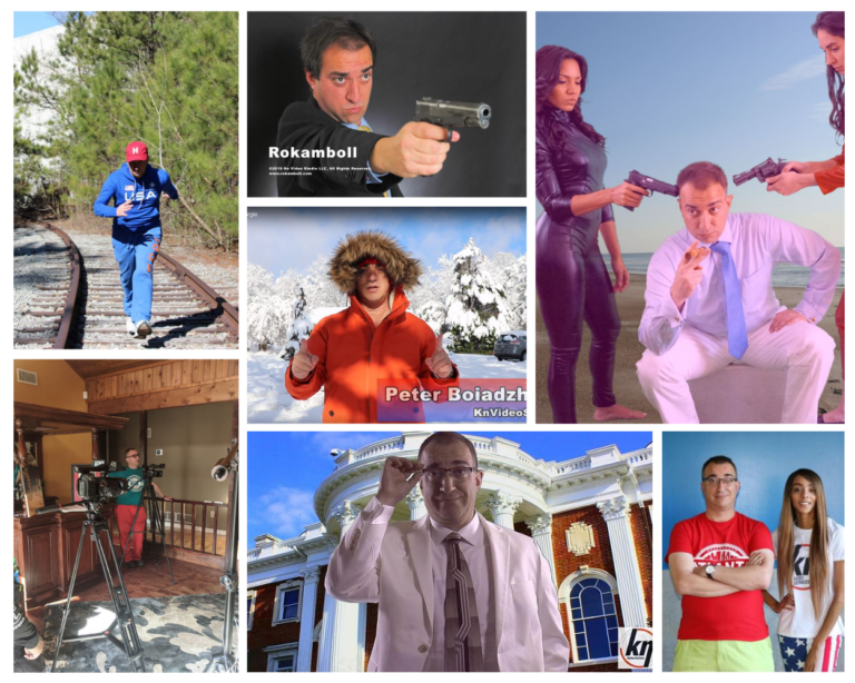 Collage of stills from Peter Boiadzhieff's films