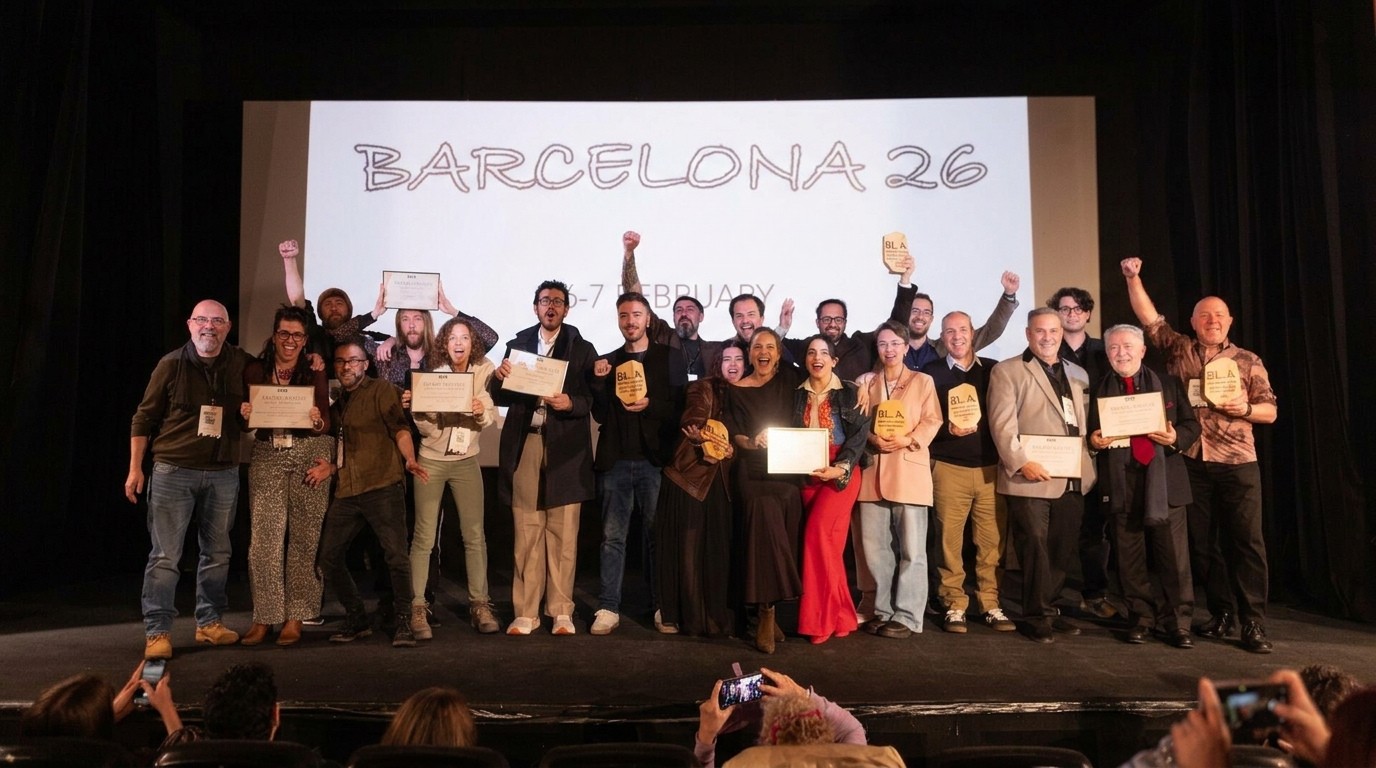The audience gathered for the Barcelona Indie Awards 2026 live screening at Cine Maldà