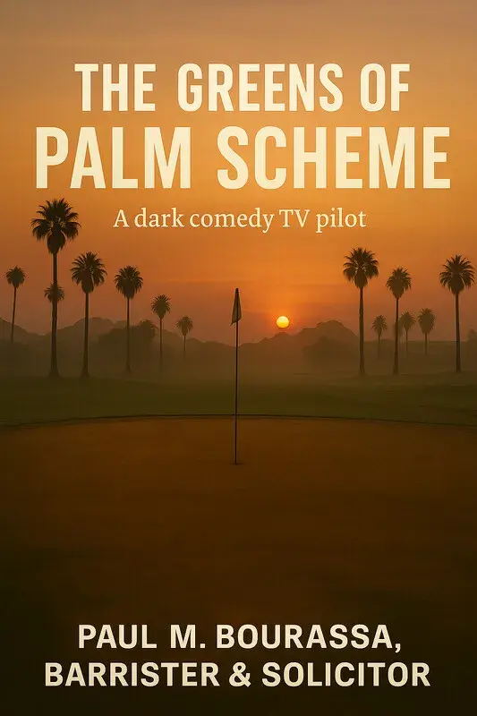 Poster artwork for the screenplay The Greens at Palm Scheme by Paul M Bourassa