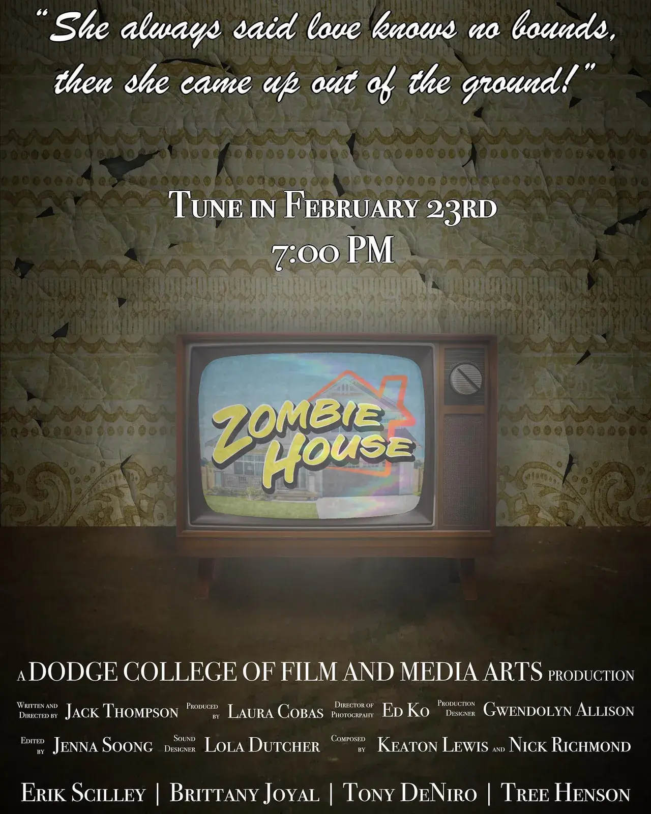 Film poster of Zombie House by jack thompson