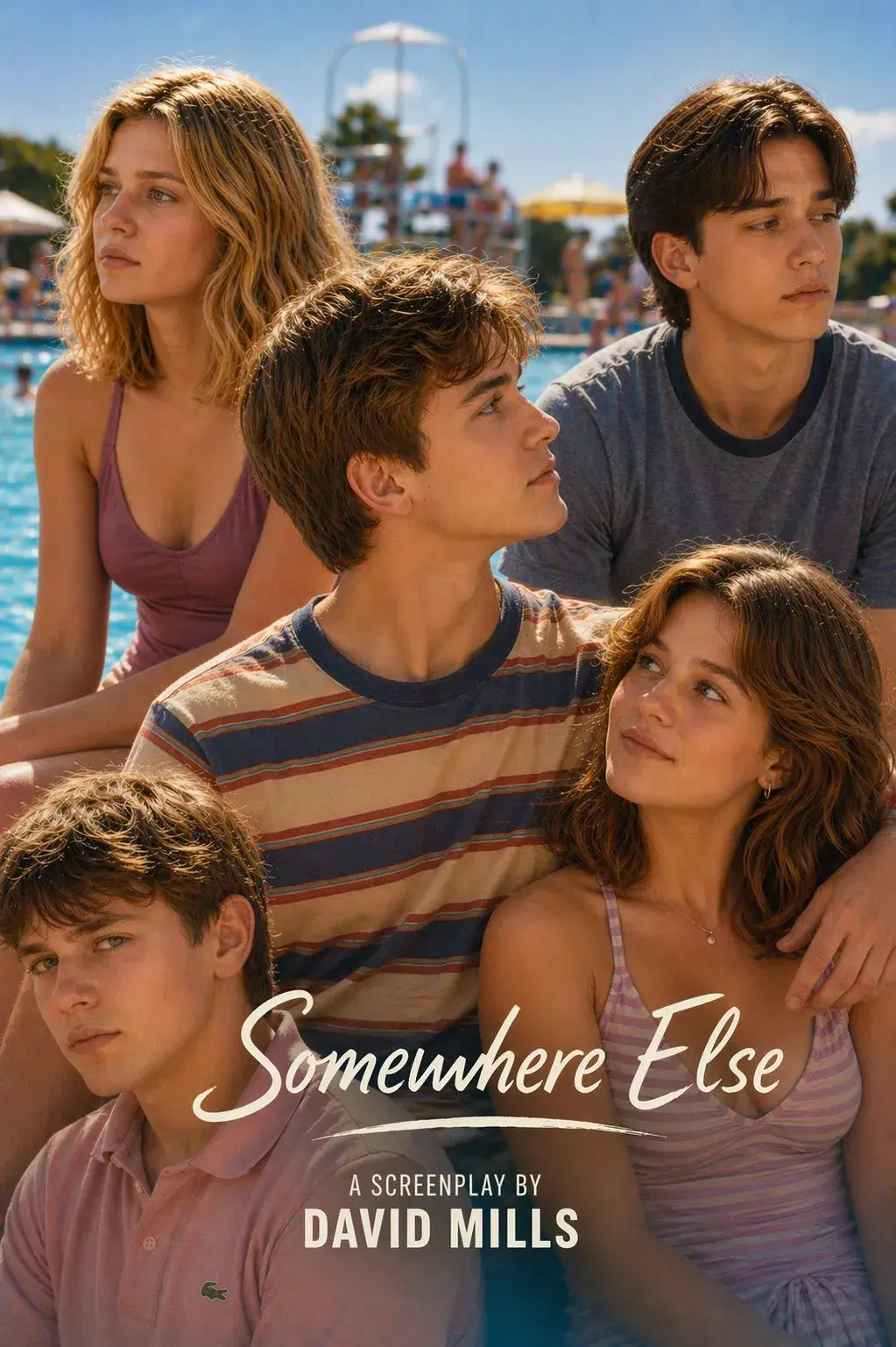 Poster artwork for the screenplay Somewhere Else by David Mills